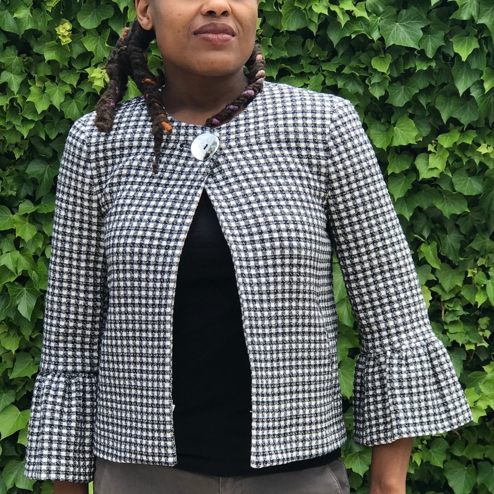 Zara Gingham Check Cardigan Jacket Fall 2017 - Picture 3 of 8